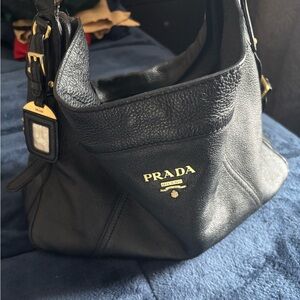 Prada Black Leather Shoulder Bag